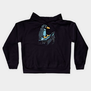 Cybernetic Penguin Pianist Kids Hoodie